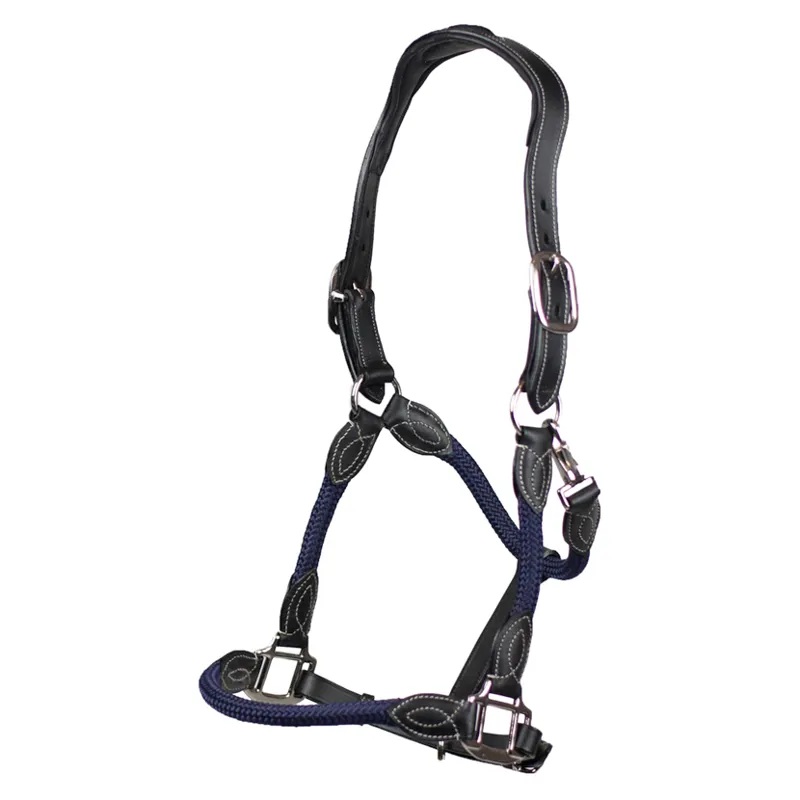 Cameo Anatomic Leather Headcollar in Navy